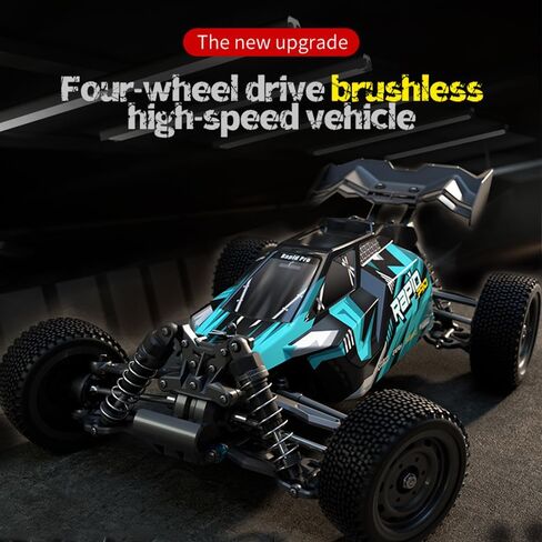 سيارات X-Verse KF10 1/10 RC للبالغين بسرعة 50 كم/ساعة، شاحنات RC 4X4 للطرق الوعرة مقاومة للماء مع بطارية 3S، دفع رباعي عالي السرعة لجميع التضاريس RC Truggy (3 بطاريات) in Kuwait
