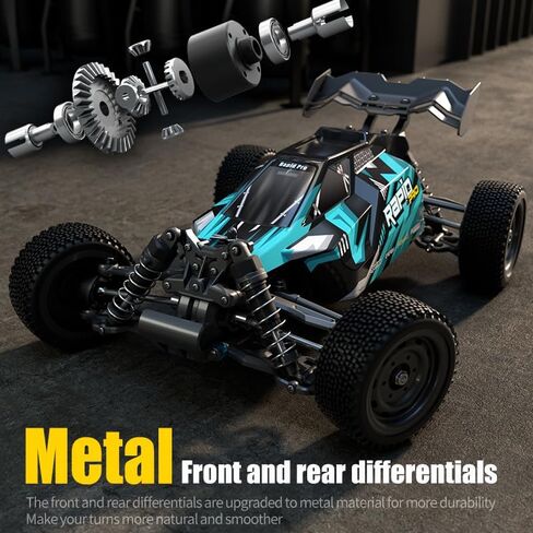 سيارات X-Verse KF10 1/10 RC للبالغين بسرعة 50 كم/ساعة، شاحنات RC 4X4 للطرق الوعرة مقاومة للماء مع بطارية 3S، دفع رباعي عالي السرعة لجميع التضاريس RC Truggy (3 بطاريات) in Kuwait