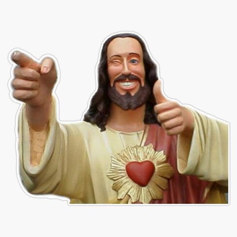 Smiling Jesus Vinyl Waterproof Sticker Decal Car Laptop Wall Window Bumper Sticker 5" in Kuwait