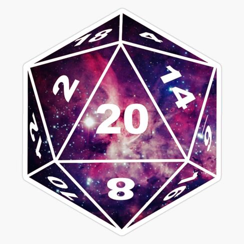 Galaxy D20 - Dungeons And Dragons Sticker Bumper Sticker Vinyl Decal 5" in Saudi Arabia