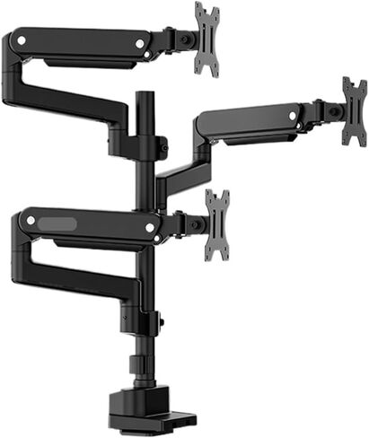 T8-3B Cantilever Desktop Monitor Stand (Three Screens, Top and Bottom) - No Drilling Required in Saudi Arabia