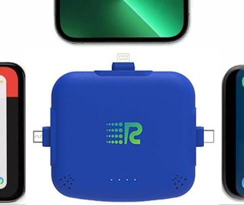 شاحن محمول Universe 3 في 1 - 3300 مللي أمبير، شحن سريع عالي السرعة 2.4 أمبير متوافق مع iPhone وAndroid Lightning، النوع C، Micro-USB يشحن 3 أجهزة في وقت واحد RC33 مشحون مسبقًا أسود in Kuwait