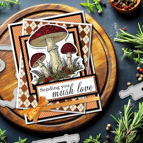 استنسل طبقات الفطر العتيق من ORIGACH لصنع البطاقات، قالب استنسل لنباتات الغابات، طوابع شفافة من السيليكون ومجموعات قوالب معدنية لصناعة ألبوم صور القصاصات بنفسك in Saudi Arabia