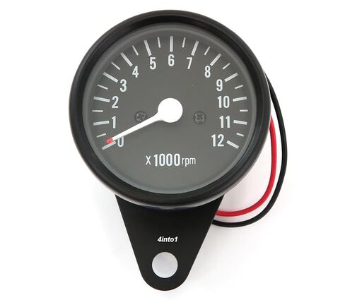 مقياس سرعة الدوران الميكانيكي الصغير للدراجات النارية Tach 12K RPM- أسود - 1:7 in Kuwait