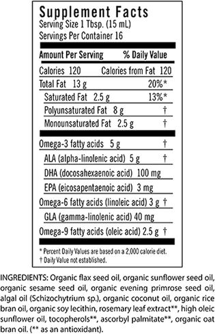 Flora Udo's Omega 3-6-9 Oil with DHA 17 Fl Oz Supplement - Organic, Plant Based, Vegan DHA, Superior to Fish Oil - Supports Cognitive Function & Eye Health in Kuwait