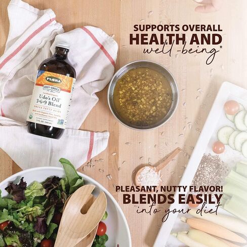 Flora Udo's Omega 3-6-9 Oil with DHA 17 Fl Oz Supplement - Organic, Plant Based, Vegan DHA, Superior to Fish Oil - Supports Cognitive Function & Eye Health in Kuwait