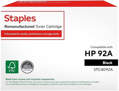 استبدال خرطوشة الحبر المعاد تصنيعها من STAPLES لجهاز HP 92A (أسود) in Saudi Arabia