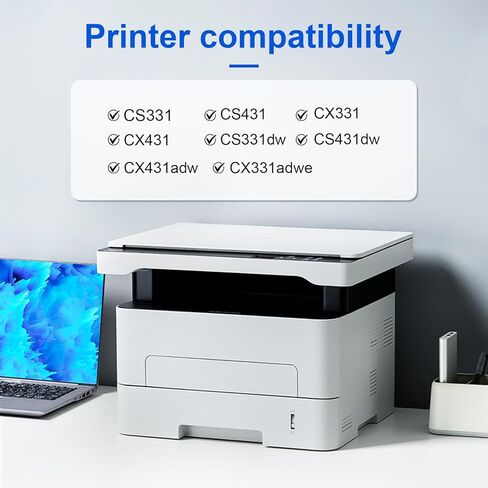 20N10 CS331 CX331 Toner Cartridge 20N10K0 20N10C0 20N10M0 20N10Y0 Toner Cartridges Compatible for Lexmark CS331 CS431 CX331 CX431 CS331dw CX331adwe CS431dw CX431adw Printer 4 Pack in Saudi Arabia