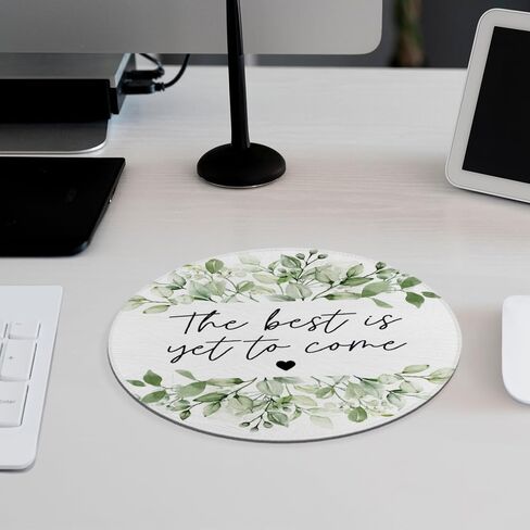 Inspirational Mouse Pad,Eucalyptus Leaf Mousepad for Desk Home Office Dorm Computers Laptop Accessories,7.9x7.9 Inch,The Best is Yet to Come in Saudi Arabia
