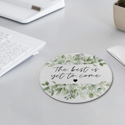 Inspirational Mouse Pad,Eucalyptus Leaf Mousepad for Desk Home Office Dorm Computers Laptop Accessories,7.9x7.9 Inch,The Best is Yet to Come in Saudi Arabia