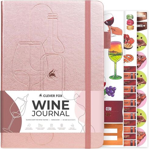 Clever Fox Wine Journal for Wine Tasting – Guided Wine Diary & Log Book with Tasting Instructions, Aroma Wheel, Food Pairing & Glass Guide – 132 Entries, Hardcover, A5 Size (Black) in Saudi Arabia