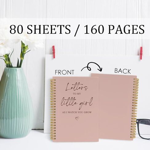 ANIANG Letters To My Little Girl Spiral Notebook, Dear Daughter Journal, Baby Shower Girl Gifts, Mothers Day 5.5"x8.3" 164Pages Lined Notebooks College Ruled Gifts for New Mom First Time Mom Gifts in Saudi Arabia