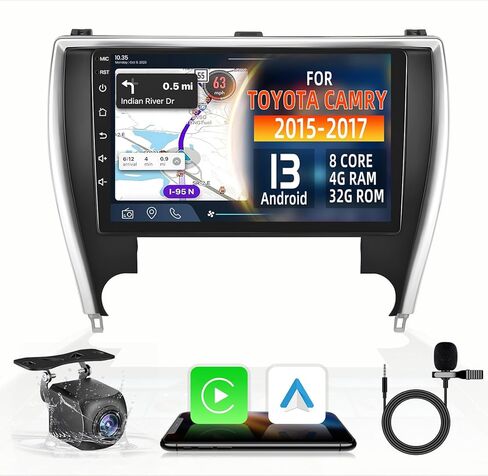 8 Core [6G+128G] ستيريو راديو السيارة لسيارة Toyota Camry 2015 2016 2017-10 بوصة 1280 * 800 شاشة لمس مع Carplay لاسلكي وAndroid Auto مدمج 5G WiFi Bluetooth GPS FM SWC كاميرا احتياطية in Kuwait