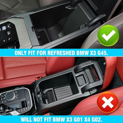Jaronx متوافق مع منظم وحدة التحكم BMW X3 2025، وحدة تخزين وحدة التحكم المركزية المنعشة لـ X3 G45، صينية تنظيم مسند الذراع لملحقات BMW G45 2025 in Saudi Arabia