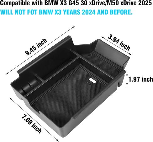 Jaronx متوافق مع منظم وحدة التحكم BMW X3 2025، وحدة تخزين وحدة التحكم المركزية المنعشة لـ X3 G45، صينية تنظيم مسند الذراع لملحقات BMW G45 2025 in Saudi Arabia
