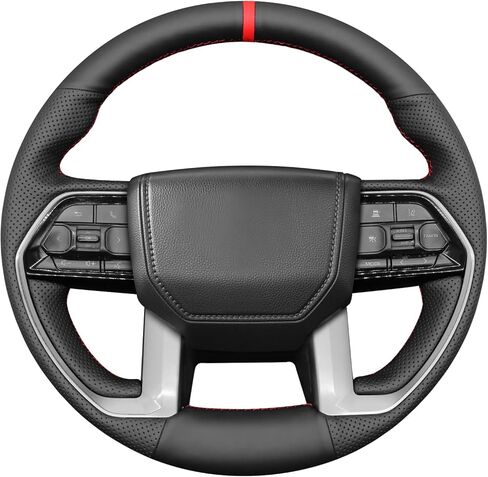 MEWANT Steering Wheel Cover Compatible with Toyota Tacoma 2024 / Tundra 2022-2024 / Sequoia 2023-2024 Hand-Stitched Microfiber Leather Steering Wheel Wrap in Saudi Arabia