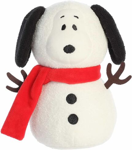 Aurora® Festive Peanuts® Snow Beagle Stuffed Animal - Officially Licensed Toys for All Snoopy Fans - Perfect for Holiday Decorations or Gifts - White 7.5 Inches in Saudi Arabia