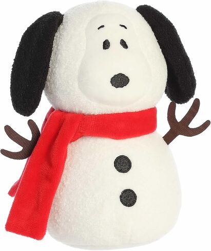 Aurora® Festive Peanuts® Snow Beagle Stuffed Animal - Officially Licensed Toys for All Snoopy Fans - Perfect for Holiday Decorations or Gifts - White 7.5 Inches in Saudi Arabia