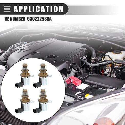 Motoforti Multiple Displacement Solenoid Engine, for Dodge Challenger 2010-2023, Metal, No.53022298AA, Brown, 4pcs in Saudi Arabia