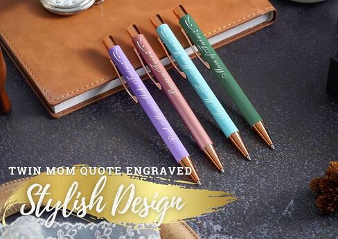 InnoBeta Twin Mom Gifts, Ballpoint Pen Set of 4, Gift Ideas for Mom of Twins, Twin Mama, Mother of Twins in Saudi Arabia
