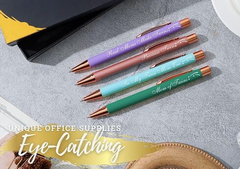 InnoBeta Twin Mom Gifts, Ballpoint Pen Set of 4, Gift Ideas for Mom of Twins, Twin Mama, Mother of Twins in Saudi Arabia
