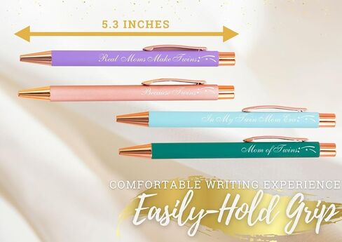 InnoBeta Twin Mom Gifts, Ballpoint Pen Set of 4, Gift Ideas for Mom of Twins, Twin Mama, Mother of Twins in Saudi Arabia