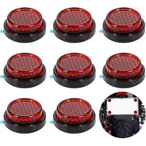 Giantree 8 Pcs Red Motorcycle Reflector, Number Plate Reflector Motorbike, 20mm Small Round Rear Red Reflectors Stick, Stick-on Safety Reflectors for Motorcycle Bicycle Trailers Gate Posts in Saudi Arabia