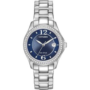 Citizen Women's Eco-Drive Dress Classic Crystal Watch in Stainless Steel, Pink Dial (Model: FE1140-86X) in Kuwait