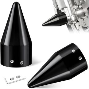 PBYMT Black Front Axle Nut Covers Caps Compatible for Harley Softail Sportster Touring Road King Street Glide 2002-2024 in Kuwait