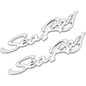 2 قطعة شعار Sea Ray Searay النصي شعار ثلاثي الأبعاد بأحرف اسم لوحة ذاتية اللصق ملصق قارب شعار 12-3/4 "جديد (كروم) in Kuwait