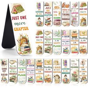 Book Lovers Magnetic Bookmarks - 30 PCs Watercolor Book Marks for Reading Women Bulk Aesthetic Page Markers for Kids Bookish Student Teacher School Office Club Accessories Birthday Gifts in Kuwait