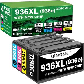 936e 936XL Ink Cartridge With Chip Compatible for HP 936 Ink Cartridges Combo Pack for HP Officejet pro 9125e ink cartridges 9120e 9128e 9130e 9130b 9135e 9110b 9122e Wide Format 9730e Printer in Saudi Arabia