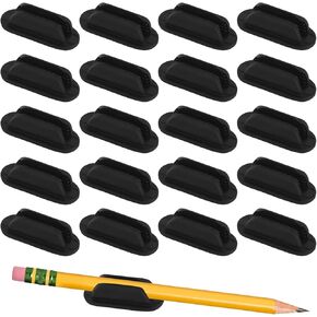 Adhesive Pencil Holders for Desk, 20 Pack Silicone Pen Holder with Adhesive Pads, Black Flexible Pencil Holder for Classroom School Office Teacher Supplies in Kuwait