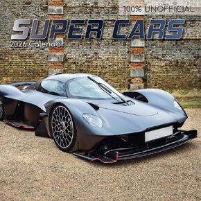 2026 Square Wall Calendar - Super Cars 12 x 12 Inch Monthly View, 16-Month, Transport Theme, Includes 180 Reminder Stickers in Kuwait