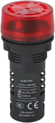Buzzer LAY5s-FM red Alarm Intermittent Flashing 220V Sound and Light Warning Light 24V in Saudi Arabia