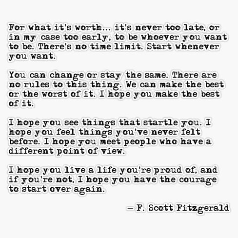 MAGNET For what it's worth - F Scott Fitzgerald quote Magnet Vinyl Magnetic Sticker Size 5" in Saudi Arabia