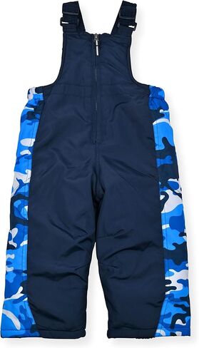 Arctic Quest Toddler Boys Color Block Snowsuit Fleece Lined Hooded Jacket and Bib Set, Deep Black, 3T in Kuwait