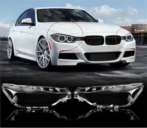 Headlight Cover Compatible for Bmw F30 F31 3 Series 2016-2019 Car Headlight Lens Glass Lampshade LED Headlight Lamp Lens Shell Kit 1 Pair(Left) in Saudi Arabia