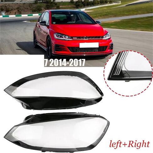 غطاء عدسة المصباح الأمامي للسيارة متوافق مع VW Golf 7 MK7 GTI 2014 2015 2016 2017 عاكس الضوء الشفاف الشفاف (قطعة واحدة على اليمين) in Saudi Arabia