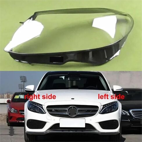 Compatible for Benz W205 C180 C200 C260L C280 C300 2015-2018 Headlamp Cover Transparent Lampshade Headlight Shell Plexiglass(1PCS left side) in Saudi Arabia