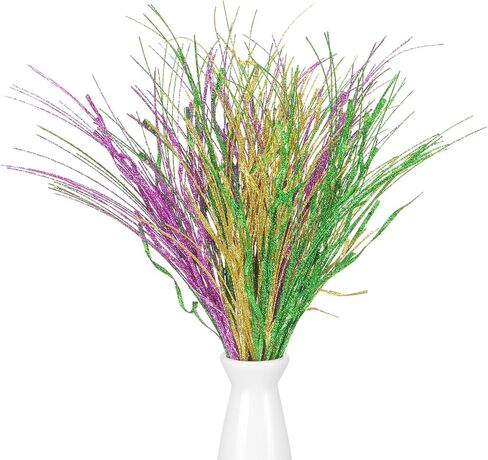 12 Pcs Mardi Gras Glitter Berry Stems 16 Inch Mardi Gras Decorations Artificial Purple Gold Green Berry Picks and Sprays Christmas Tree Filler Branches Ornaments for Carnival Centerpieces in Saudi Arabia