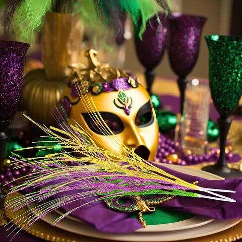 12 Pcs Mardi Gras Glitter Berry Stems 16 Inch Mardi Gras Decorations Artificial Purple Gold Green Berry Picks and Sprays Christmas Tree Filler Branches Ornaments for Carnival Centerpieces in Saudi Arabia