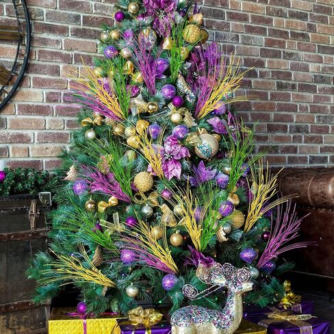 12 Pcs Mardi Gras Glitter Berry Stems 16 Inch Mardi Gras Decorations Artificial Purple Gold Green Berry Picks and Sprays Christmas Tree Filler Branches Ornaments for Carnival Centerpieces in Saudi Arabia