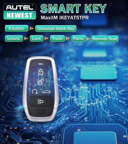 Autel MaxiIM IKEY IKEYAT5TPR Programmable Smart Key Replacement 5 Buttons Lock Unlock Air Suspension Remote Start Panic Buttons OE-Quality for 700+ Vehicles OBD Learning 40 meters/130 feet in Saudi Arabia