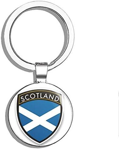 Scotland Round Steel Metal Key Chain Keychain Ring Double Sided Deisgn in Saudi Arabia