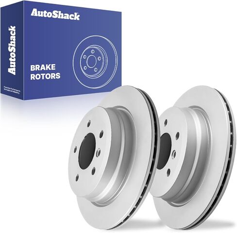 AutoShack 11.81" (299.9 mm) Rear Vented Drilled & Slotted Brake Rotors E-Coated Replacement for 2007-2015 BMW 328i 2006-2011 BMW 323i 2-PC Set ShadowGuard in Kuwait