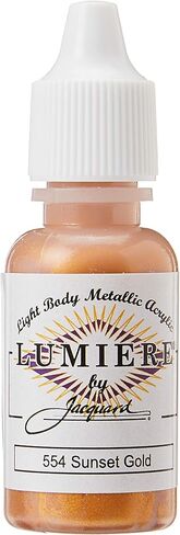 Jacquard Lumiere Fabric Paint Pearl GREE, Pearlescent Emerald Green 8 oz Jar in Kuwait