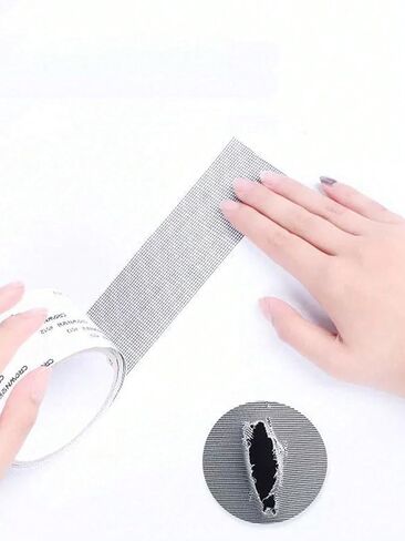 1 لفة من شريط إصلاح النوافذ الشبكي ذاتي اللصق، رقعة شاشة الحشرات المقاومة للماء والتمزق، لاصق قوي للقماش والشاشات، مناسب لإصلاح نافذة غرفة النوم/الستارة in Saudi Arabia