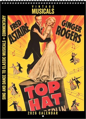 Asgard Press 2026 Vintage Musicals Deluxe Wall Calendar, 16 Months, Frame-Ready Musical Movie Poster Art with Commentary, 11"x15" (Size When Open) in Saudi Arabia