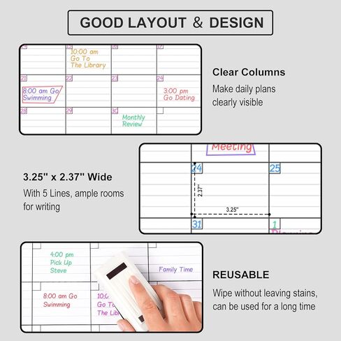 Large Dry Erase Calendar for Wall - 3 Month Vertical Wall Calendar, Blank Reusable Monthly Quarterly Planner Undated, 27.8"x41" Whiteboard Calendar, Office, Classroom in Saudi Arabia